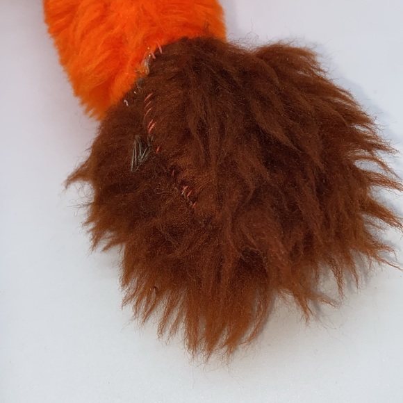 Vintage Hand Made Plush Stuffed Toy Yellow Horns Brown Orange Body with Tail - Picture 8 of 12